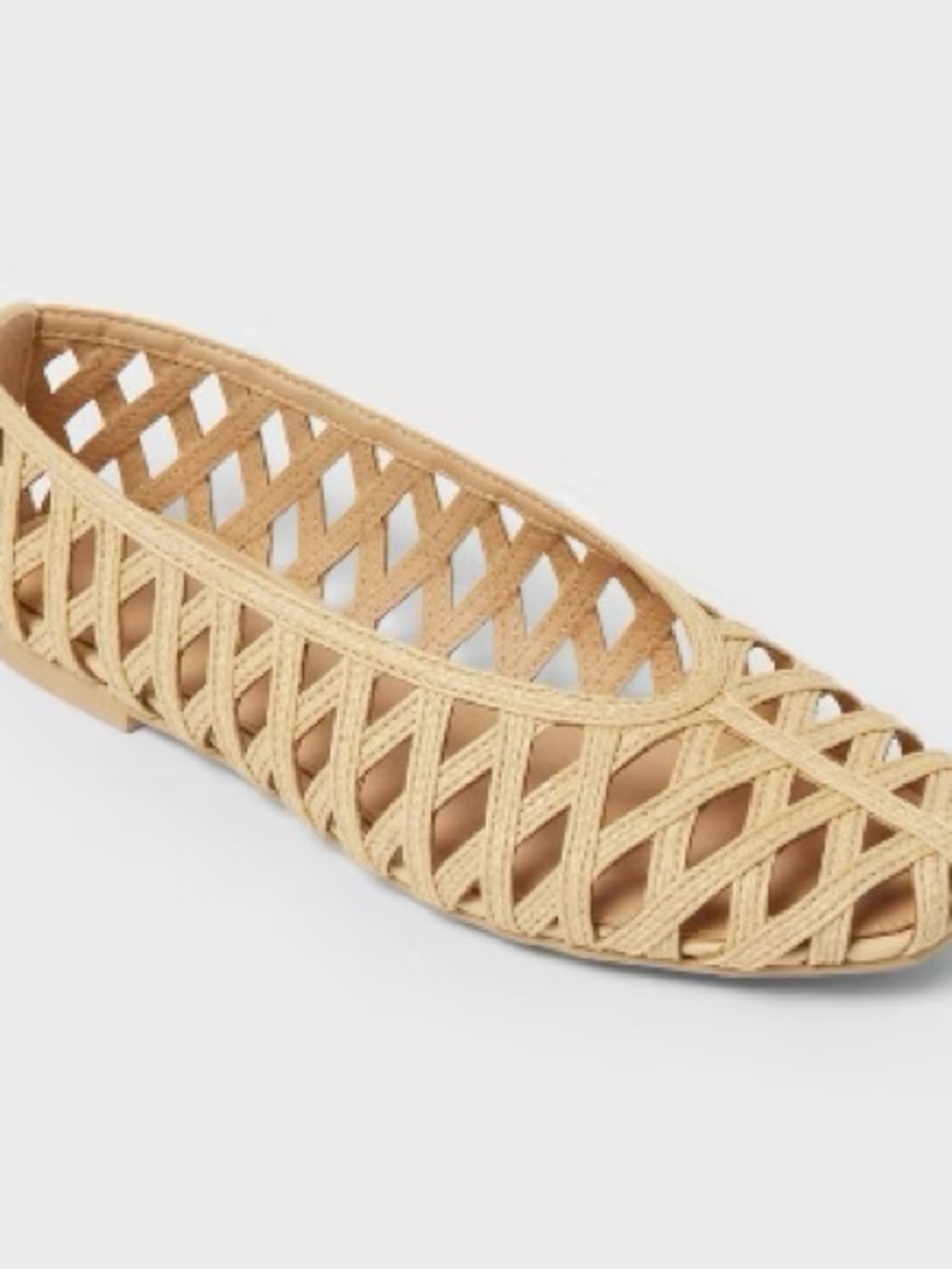 A New Day Tan Lattice Open-Work Ballet Flat size 9.5